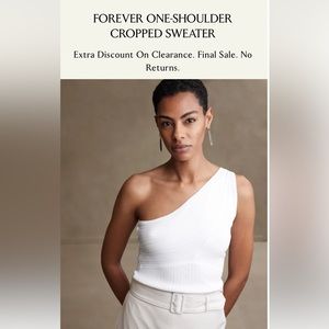 Banana Republic One Shoulder White Top Medium